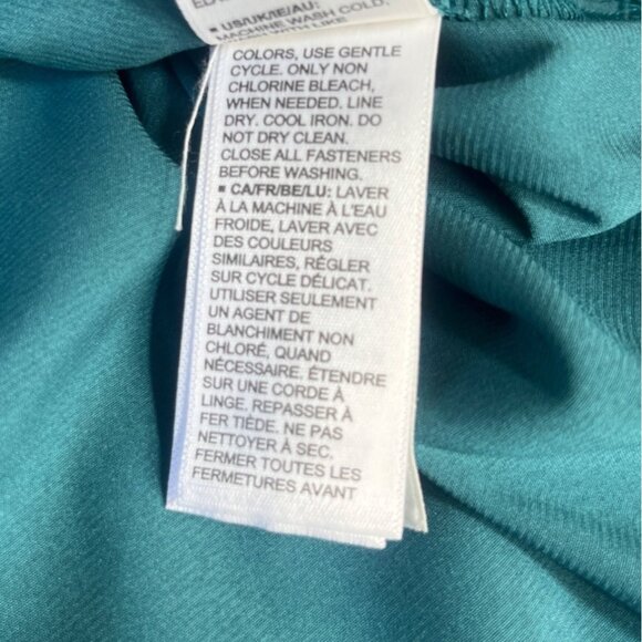 Lucyswhims Button Front Shirt Womens Medium Pacific Teal New Silky - Picture 8 of 8